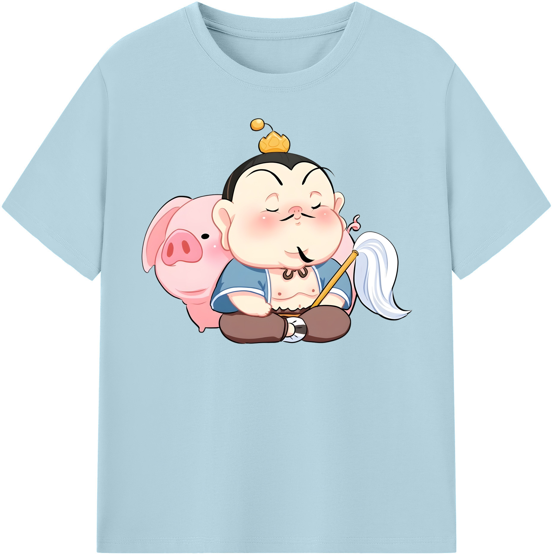 （画像用） Ne Zha 2 ナタ 魔童の大暴れ 綿100％半袖Tシャツ（フロントプリント）
